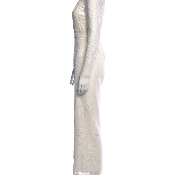 ALEXIS Cream Peekaboo Lace Crew Neck Jumpsuit Size: XS - Picture 2 of 4